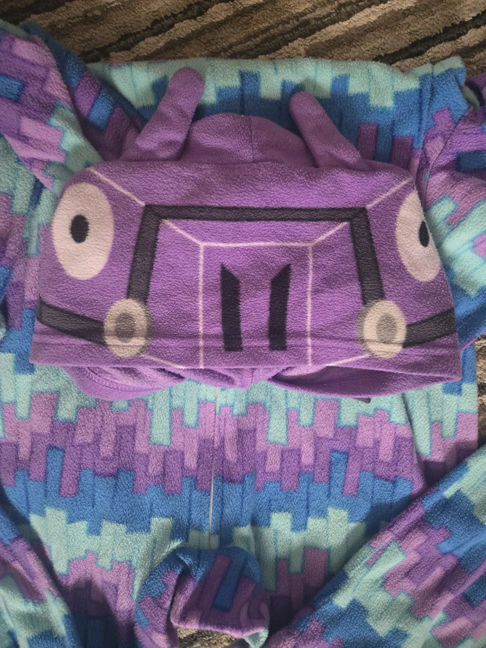 Fortnite Kids Loot Llama Fleece Hooded One-Piece Onesie Pajamas Size 8 Youth